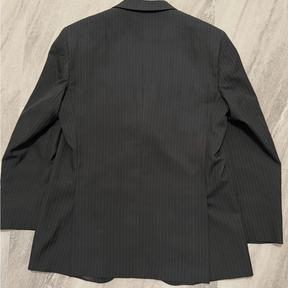 Carlo Lusso 2 Button Solid Black Pin Striped Men'… - image 2